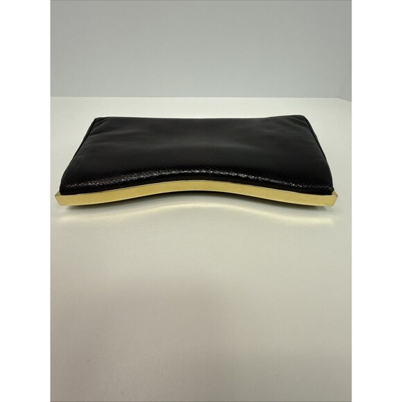 Judith Leiber Black Lizard Snakeskin Leather Rhinestone Clutch Bag Comb Vintage - Picture 7 of 16